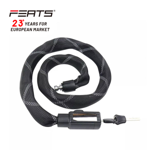 FERTS – serrure de vélo à chaîne épaisse en acier de 6mm, couverture réfléchissante <span class=keywords><strong>souple</strong></span> et solide, <span class=keywords><strong>antivol</strong></span> - Product Image 1