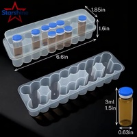 Boîte de rangement en plastique pour flacons d'échantillons de laboratoire de 3 ml, support de flacons en 2 parties pour petits contenants