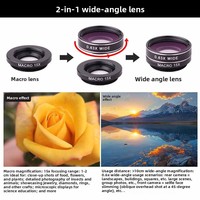 Téléobjectif externe universel pour téléphone, kit 3-en-1 grand angle macro fisheye 28x, télescope monoculaire haute définition pour concerts