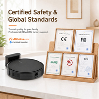 Robot Vacuum Cleaner OEM S12R, Penyedot Debu dan Penyapu 2-in-1, Kering, Pintar, Rumah Tangga, Motor Tanpa Sikat, Daya Tahan Hingga 120 Menit, Dikendalikan Lewat Aplikasi