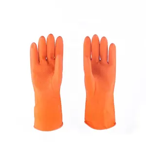 Oranje kleur goedkope latex handschoenen voor wasgoed