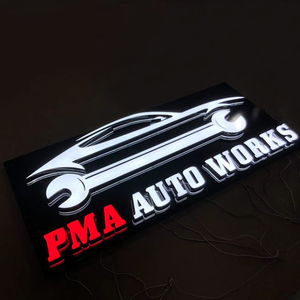 Al aire libre 3D Led iluminado colgando señalización Mini acrílico montado en la pared de <span class=keywords><strong>pintura</strong></span> luminosa signo carta Junta - Product Image 6