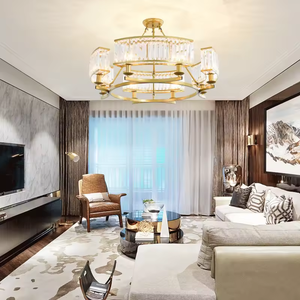 American Retro <b>Style</b> Crystal Chandeliers Living Room Bedroom <b>Ceiling</b> <b>Industrial</b> Metal Pendant <b>Light</b> - Product Image 6