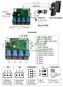 JY-215 Placa Temporizadora de <span class=keywords><strong>4</strong></span> Canales para Controlar <span class=keywords><strong>4</strong></span> Dispositivos en Máquinas Recreativas, Aceptador de Billetes/Monedas, PCB para Máquina de Lavado de Coches - Product Image 3