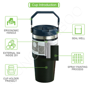 Coffee <strong>Cup</strong> Thermos Stainless Steel Water Bottle with <strong>Straw</strong> 12oz 20OZ Ice American Coffee Mug Vacuum Flask Double-layer <strong>Straw</strong> <strong>Cup</strong> - Product Image 3