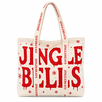 Sac fourre-tout en toile grand format à fond large, personnalisable avec logo, motif clochettes naturelles JC BASIC, promotion en gros