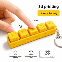 Modern Minimalist Style 3D-printed PLA Cheese-Shaped Stress-relief Desk Toy Keychain
