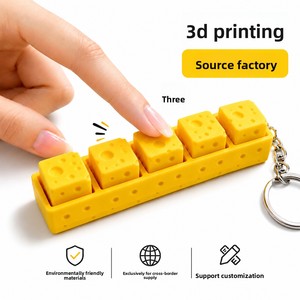 Giocattolo da Scrivania Antistress a Forma di Formaggio Stampato in 3D in Stile Minimalista Moderno, Portachiavi in PLA - Product Image 1
