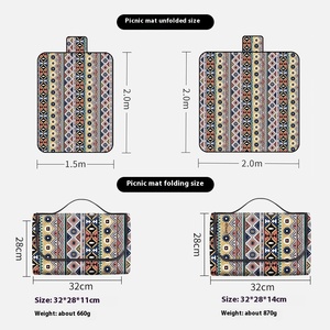 Tissu <span class=keywords><strong>de</strong></span> pique-nique imperméable épaissi ethnique bohème tapis d'herbe <span class=keywords><strong>de</strong></span> camping en plein air à ultrasons tapis <span class=keywords><strong>de</strong></span> plage - Product Image 6