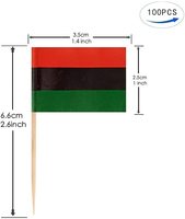 Bendera Afro Amerika Serikat Grosir, Bendera Afrika Amerika Mini Kecil untuk Tusuk Kue dan Dekorasi Baru