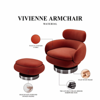 Canapé simple en cuir rouge Vivienne de design italien, fauteuil lounge moderne de haute qualité
