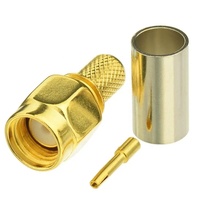 Conector SMA, enchufe SMA, conector Coaxial RF de crimpado macho para RG58 LMR195 RG200 RG142, Cable WiFi, extensor de extensión, puentes de coleta