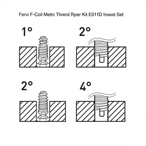 Kit de Reparación de Roscas Métricas Fervi F-Coil E011D, Juego de Insertos para Roscas Dañadas - Product Image 3