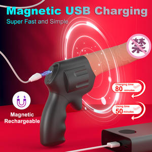 XY Merk Pistool <span class=keywords><strong>Dildo</strong></span> Vrouwelijke Masturbator Siliconen Telescopisch Roterende Kralen Vibrator Oplaadbaar Waterdicht Milieuvriendelijk Draagbaar - Product Image 6