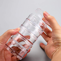 21832 21833 21834 Ensemble de boîtes de rangement modernes, petites, rondes, transparentes, en plastique PP, écologiques et empilables pour perles, ongles et bijoux