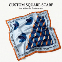 Fabricant OEM d'écharpes en soie sur mesure, écharpe carrée 100% soie de mûrier, impression de logo personnalisée, service d'étiquetage privé