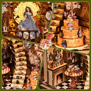 Wooden DIY Bookend Adventures in <b>the</b> <b>Book</b> 3D Miniature Assembly - Product Image 1