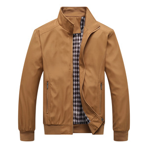 Nuevas chaquetas con cremallera de Color sólido a la Moda de Primavera para hombre, ropa de trabajo con cuello levantado, prendas de vestir informales, Tops, abrigo, chaqueta de béisbol - Product Image 5