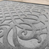Heavy Duty Door Mat for Indoor Outdoor Polyester Grey Door Mat With Rubber Backing Entrance Runner Rugs