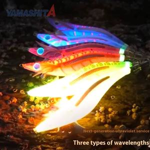 3 pièces/ensemble Japon <span class=keywords><strong>YAMASHITA</strong></span> 3.5 Neonbright Wooden Shrimp EPI-OH LIVE Brisk Ultraviolet Reflective EGI JIG Squid Hook Bait LURE - Product Image 3