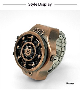 Reloj de Anillo Hexagonal con Esfera Verde a Precio de Fábrica, Reloj de Dedo de Cuarzo con Piedra Natural Personalizada, Logotipo Personalizado OEM para Hombres y Mujeres - Product Image 6