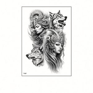 สติกเกอร์ลายสักติดตัวแบบใหม่ ดีไซน์เซ็กซี่ สติกเกอร์ลายสักแบบลอกติด สำหรับงานโปรโมท อุปกรณ์ตกแต่งศิลปะบนร่างกาย - Product Image 6