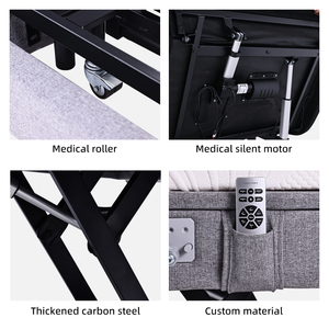 Cama de <span class=keywords><strong>Hospital</strong></span> Moderna para Hogar con Marco Eléctrico IEC 60601, Cama Geriátrica de Enfermería para Pacientes Mayores, de Altura Ajustable para Cuidado Domiciliario de Ancianos - Product Image 2