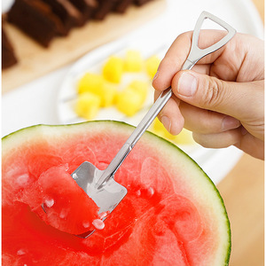 Cubiertos de acero inoxidable, cuchara creativa con forma de sandía, cuchara tipo pala, espátula creativa de hierro, popular para postres, helados y sopas - Product Image 3
