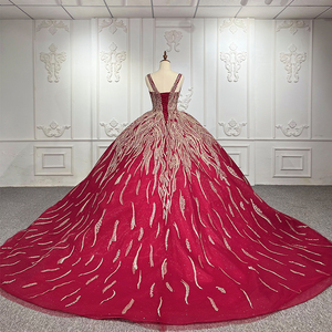 9935 High Quality High Waist Banquet Host Evening Party Dresses <b>Red</b> Formal Gown for Women - Product Image 6