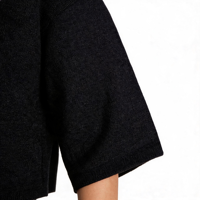 Pull court à col montant pour femme de haute qualité, style minimaliste, en maille douce, coupe ample, idéal printemps-automne