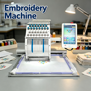 Machine à broder à écran tactile informatisée pour le travail de conception professionnelle - Product Image 1