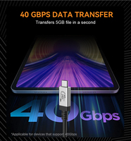 Câble USB C vers Type-C USB 4 de haute qualité, prend en charge l'affichage vidéo 8K HD, prise Thunderbolt 4, transfert de données 40 Gbps, charge 240W