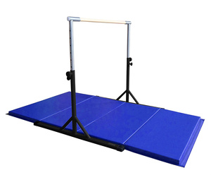 Barre horizontale de <span class=keywords><strong>gymnastique</strong></span> réglable en hauteur pour entraînement à domicile, équipement de gym pour enfants et filles avec tapis - Product Image 1