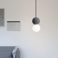 Suspension LED moderne nordique contemporaine à suspension plafond, haute luminosité, anti-éblouissement, boule en résine, blanc chaud, pour maison et bureau, garantie 3 ans