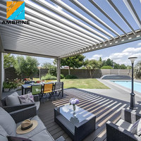 Pérgola de Aluminio Directo de Fábrica, Techo de Láminas Impermeable Personalizado, Gazebo para Patio Exterior para Proyectos Residenciales