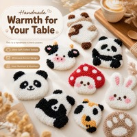 Posavasos Bordados Hechos a Mano, Decoraciones de Escritorio para Oficina, para Principiantes con Cero Conocimientos Básicos, Material Creativo, Regalo