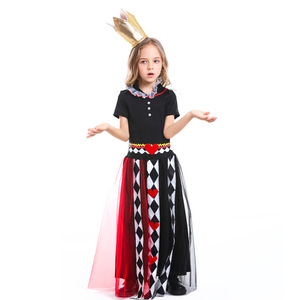 Disfraz de Halloween para Niñas, Conjunto de Vestido de <span class=keywords><strong>Reina</strong></span> de Corazones, Corona, Falda de Tul, Diamantes, Cuello con Volantes, Disfraz de Arlequín para Cosplay, Fiesta y Juego de Roles - Product Image 2