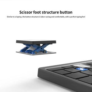 Tablet Rechargeable English Design Multi-Device Foldable Wireless <b>Keyboard</b> with Touchpad - Product Image 4