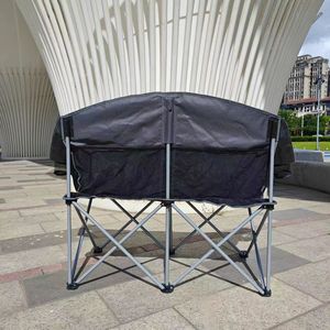 <span class=keywords><strong>Poltrona</strong></span> portatile divano a due piani per esterni pieghevole in cotone con portabicchieri da vino per vacanze di piacere e campeggio - Product Image 4