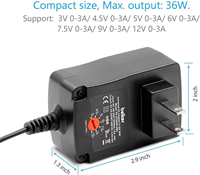 Adaptateur universel 36W 3V-12V AC/DC avec 8 embouts, alimentation pour bande lumineuse LED LCD, routeur, hub, haut-parleur, smartphone, boîtier TV