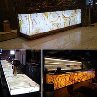 Dalle d'agate translucide sur mesure rétroéclairée pour comptoir de restaurant, bar, pub, éclairage LED, résistante à la chaleur et à l'eau