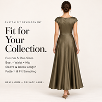 Robe longue en satin à manches courtes pour femme, drapée aux épaules, taille en V, pour demoiselle d'honneur, invitée de mariage, grande taille, marque privée, personnalisable OEM