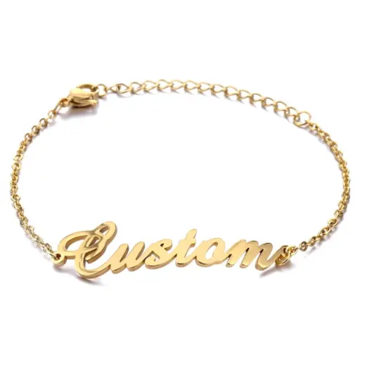 Factory Supplier High Quality Hot Sale 18K Gold Bracelet Jewelry Stainless Steel Chain Custom Name Bracelet With Personalized