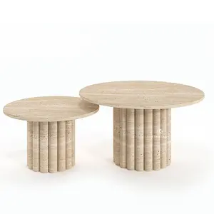 Marble Column Foot Set Of 2 Center Coffee Table