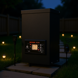 Transformateur paysager Vevor 300W 120V AC vers 12V/14V AC pour projecteur extérieur étanche avec minuterie et capteur photocellule - Product Image 2