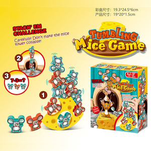 Giochi da Tavolo Educativi per Bambini per la Coordinazione Occhio-Mano, Giocattoli Multigiocatore, Topi che Cadono e Formaggio, Gioco di Equilibrio in Plastica, Giocattoli Impilabili - Product Image 6