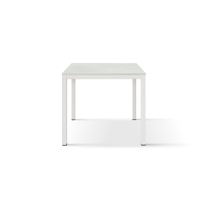 Massimo Fixed <b>Table</b> Statuary White Melamine <b>Top</b> Metal Base Indoor <b>Dining</b> <b>Table</b> - Product Image 1