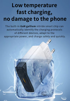 Cargador Rápido HNT 45W GaN PD 3.0 Tipo-C con Enchufe Europeo para Teléfono y Portátil con Protección OTP a Prueba de Fuego, Adaptador de Viaje