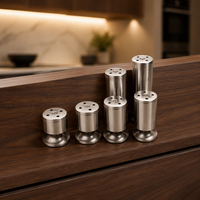Pieds de canapé et extensions d'armoires en acier inoxydable nickelé, réglables, contemporains, épaisseur 1 mm, installation facile, pour maison, bureau, lit