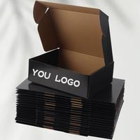 Boîtes à vêtements en carton ondulé noir recyclé personnalisées avec doublure en éponge Emballage imperméable pour la vente au détail et l'expédition
